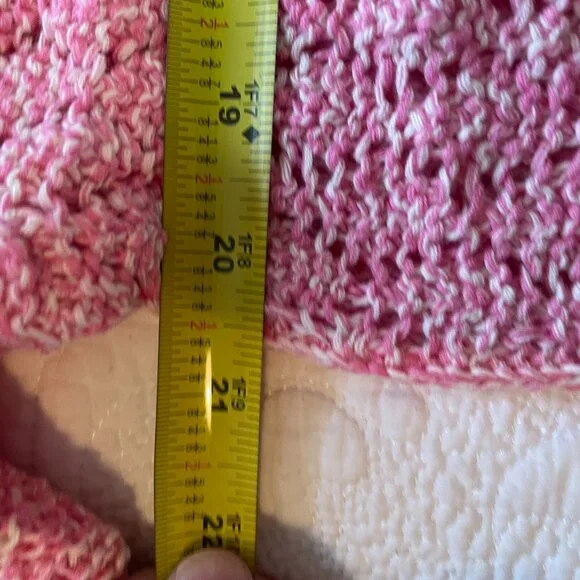 Talbots Pointelle Marl Sweater Womens XL Pink Open Knit Crew Neck long sleeve - Picture 6 of 6